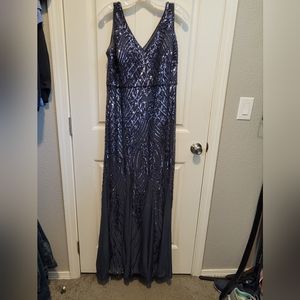 BLUE FORMAL WITH BEADING